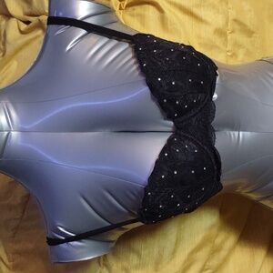 Victoria's Secret Pink: Black rhinestone bra